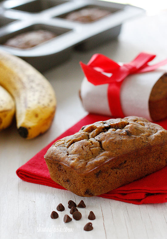 Petite Chocolate Chip Banana Bread Loaves